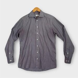 ETON Contemporary Mens 16/41 Blue Red Check Long Sleeve Button Up Dress Shirt